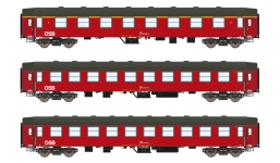 LEMKE Collection 25001 - N - 3-tlg. Set Personenwagen UIC-Y, DSB, Ep. IV